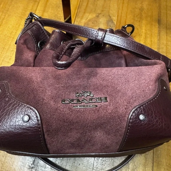 COACH Pristine Baby Mickie
Drawstring Shoulder Bag Suede - Picture 10 of 11